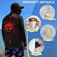 thumbnail image 4 of SEANATIVE Sun Protection Fishing Hoodie for Men, Long Sleeve Hooded Full Coverage Fishing Shirt Workout Camping Running Hooded Top with Mesh Face Mask, 2XL, Skull Black Red, 4 of 7