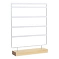 thumbnail image 3 of Segolike 5 Tier Earring Organizer Stand, Wooden Base, Display Rack, Jewelry Holder Organizer for Store, Tradeshow, Photography Dresser White, 3 of 7