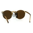 thumbnail image 4 of Mens Hipster Nerdy Retro Clear Circle Round Lens Funky Sunglasses Brown, 4 of 4
