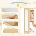 thumbnail image 6 of Curipeer Kids Dress up Storage with Flower Mirror, Kids Wardrobe Armoire for Bedroom,Natural Wood Without feet, 6 of 8