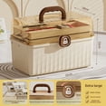 thumbnail image 1 of Eco-Friendly Large-Capacity 3-Tier Cream Brown Medical Storage Box with Customizable Logo, Rotating Lock, and Handle – Durable Multi-Functional Plastic Medicine Organizer for Home First Aid &, 1 of 6