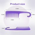 thumbnail image 2 of Peine de dientes anchos para desenredar el cabello, peine de mano de cuidado premium, aplicar para cabello rizado, húmedo, seco, grueso, etc. (púrpura) Namotu YZY194, 2 of 7