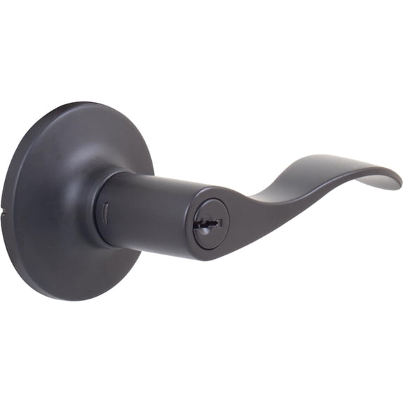 Stone Harbor Hardware Beaverton Door Lever, Entry Function, KW Keyway, Matte Black