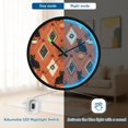 thumbnail image 5 of Indoor 12' Voice-Activated Luminous Decoration Wall Clock With LED Night Light Pumpkins Black Cat, 5 of 8
