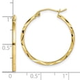 thumbnail image 4 of Auriga Fine Jewelry 10K Yellow Gold 1.5x25mm Diamond- cut Hoop Earrings for Women, 4 of 4