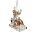 thumbnail image 2 of Northlight Leaping Glittered Reindeer Glass Christmas Ornament - 5.25" - Multicolor, 2 of 3