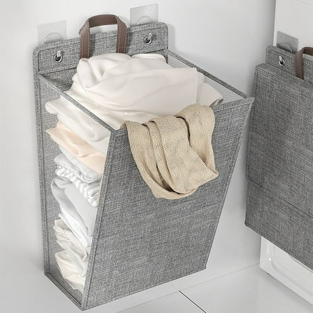 

Foldable Home Clothes Laundry Basket Wall Mounted Bathroom Storage Organizer Grey58*41*15Cm