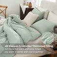 thumbnail image 2 of 3 Pieces Boho Comforter Sets with Ball Pom Fringe, Soft Bedding Set for All Seasons - 3pcs, 1 Comforter & 2 Pillow Shams, All Season Sage Green Queen, 2 of 6