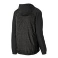 thumbnail image 5 of Sport-Tek JST40 Mens Heather Colorblock Raglan Hooded Wind Jacket, Black Heather & Black - 4XL, 5 of 5