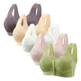 thumbnail image 1 of Amzcrzy 5PC Wireless Bras Comfortable Everyday Plus Size Bras Breathable Solid Color Front Closure Bras Supportive Push Up Bras 36, 1 of 2