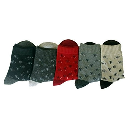 - Lian LifeStyle 5 Pairs Pack Women's Angora Lambs Wool Socks Snowflaks Size 7-9 5 Colors
