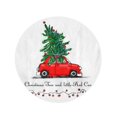 thumbnail image 2 of KDAGR 60 inch Round Beach Towel Blanket Vintage Red Car and Christmas Tree Retro Year Celebration Travel Circle Circular Towels Mat Tapestry Beach Throw, 2 of 2