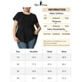 thumbnail image 7 of Agnes Orinda Women's Plus Size Summer Button Front Short Sleeve Work Peplum Blouse 3X Black, 7 of 7