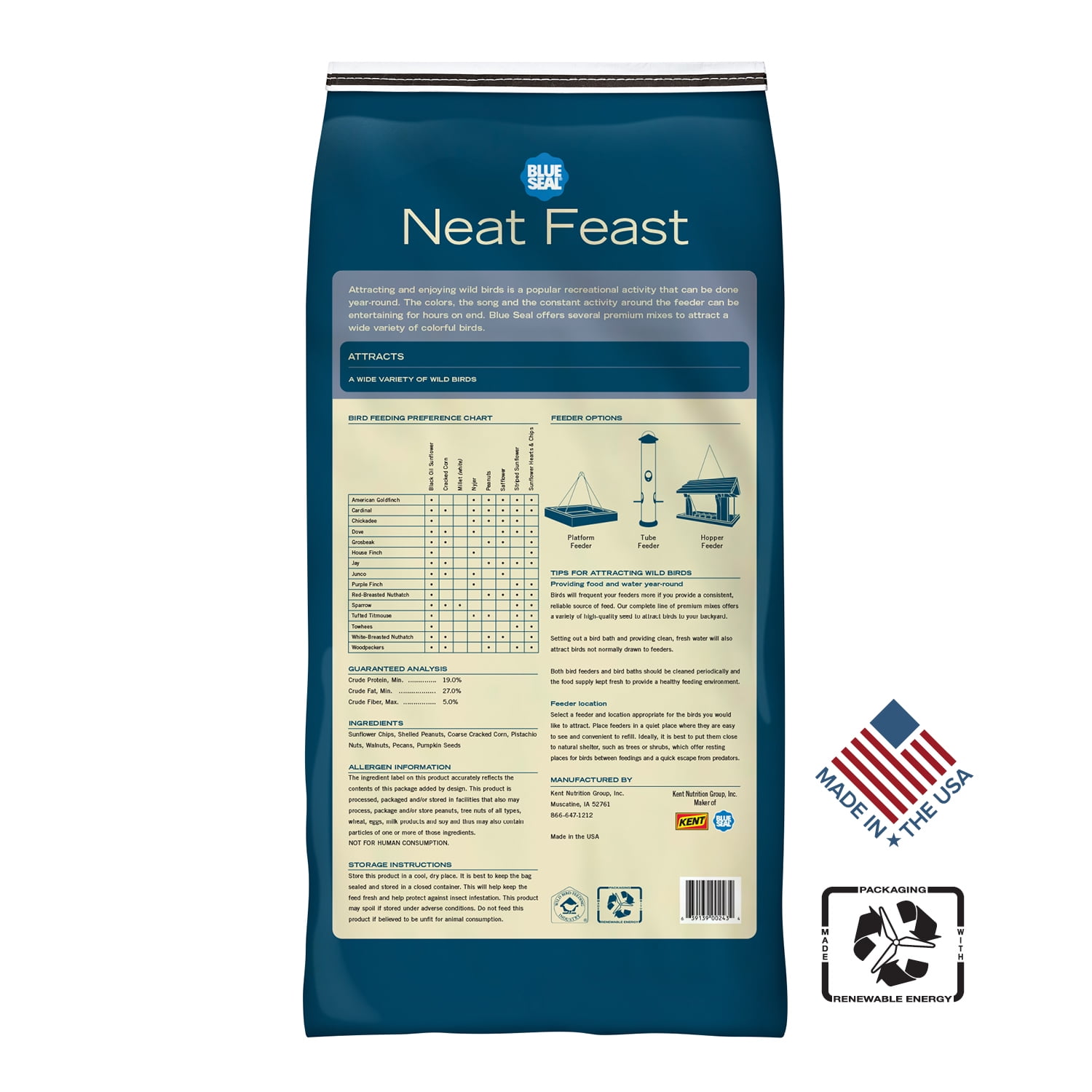 Blue Seal Neat Feast Premium Bird Seed Attracts Wide Variety of