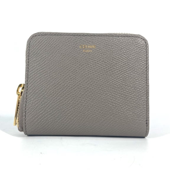 Pre-Owned CELINE 10L203BEL.10BL Compact Wallet, Small Zip Essential, Round Zipper,...