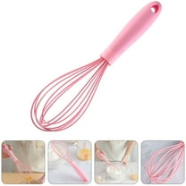 STRANDCHIC Egg Whisk Silicone Baking Tool Pink Comfortable Handle for Kitchen 2Pcs
