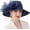 Navy Blue, variant on Lady Derby Dress Church Bowler Cloche Hat Bowknot Organza Bridal Cap for Wedding