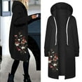 thumbnail image 3 of MesaSe Manteau Veste à Capuche Décontracté à Fermeture Éclair à Imprimé Floral pour Femmes, 3 of 6