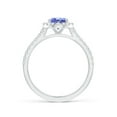 thumbnail image 2 of ANGARA Natural Oval 1.25 ct Tanzanite Halo Ring with Diamond Accents in 14K White Gold for Women (Size-8x6mm) | December Birthstone, Anniversary, Jewelry Gift for Women | Natural Tanzanite Ring, 2 of 9