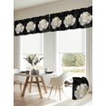 thumbnail image 6 of Flower Black Valances for Windows, Gold White Abstract Floral Aesthetic Light Filtering Kitchen Curtains, Rod Pocket Window Valance Curtains for Living Room Bedroom, 54" W x 18" L, 2 Panels, 6 of 9