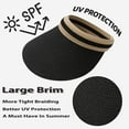 thumbnail image 3 of Holzlrgus Straw Sun Visor for Women Clip On Wide Brim Straw Visor Cap Summer Beach Travel Sun Hat UPF 50+, 3 of 7