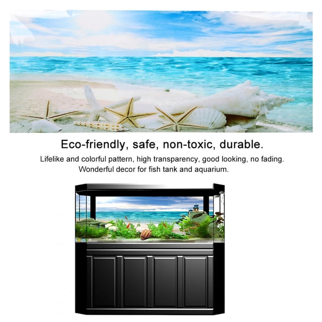 Etiqueta Engomada Decorativa del Acuario de la Estrella de Mar Pinturas de Pvc Paisaje para la Pesera