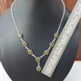 thumbnail image 5 of Round Green Peridot Gemstone Necklace 925 Sterling Silver High Polished Handmade 20" Inch Adjustable Necklace Jewelry, 5 of 8