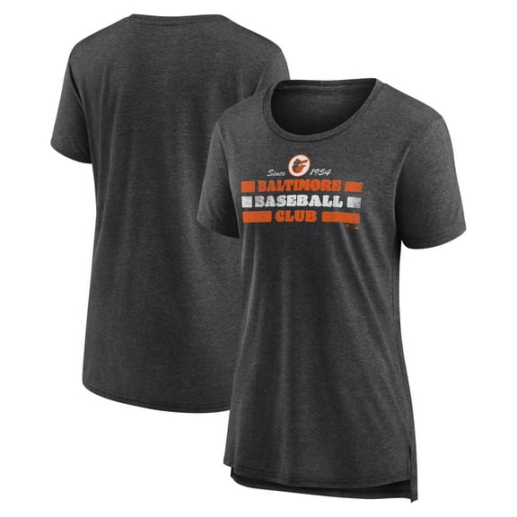 Women's Gray Baltimore Orioles Power Swing Tri-Blend T-Shirt
