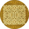 thumbnail image 1 of Ahgly Company Machine Washable Indoor Round Persian Yellow Traditional Area Rugs, 8' Round, 1 of 4