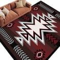 thumbnail image 2 of Red Pattern Retro Bohemian Washable Living Room Rugs 8'x10', Square Abstract Geometric Low Pile Throw Large Area Rug Non-Slip Sturdy Edge Binding Carpet for Bedroom Dining Room Office, 2 of 9