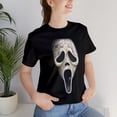 thumbnail image 5 of Halloween Aged Ghostface Mask Short Sleeve T-Shirt - Vintage Horror Icon, 5 of 6