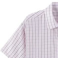 thumbnail image 6 of QIUOMBBP Plaid Button Down Shirts for Men Casual Short Sleeve Dress Tees with Pocket Regular Fit Lightweight Summer Office Work Tshirts Pink L, 6 of 7