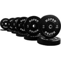 BalanceFrom HOPRO Olympic Bumper Plate Weight Plate, 370 lbs Set