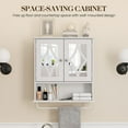 thumbnail image 6 of Superjoe Bathroom Medicine Cabinet with Mirror, Vanity Wall Mounted Storage Cabinet with Adjustable Shelves and Towel Bar, Hanging Wall Cabinet for Bathroom, Laundry, Living Room, White, 6 of 6