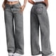 thumbnail image 3 of Jeans Rectos para Mujer, Cintura Alta, Pierna , Holgados, Elásticos, Estilo Boyfriend, Holgados, para Mujer Lavar la Ceniza S, 3 of 8