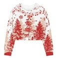 thumbnail image 2 of Renewold Fashion Cropped Hoodie Sweatshirt Girls 5-6 Pullover Tops Cricket Clothing Christmas Trees Music Hooded Sweater Athletic Sportswear Y2K Street-Wear, 2 of 4