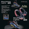thumbnail image 2 of Luces de seguridad del zapato- Ropa de carrera nocturna de seguridad Zapatilla de tacón Clip Luces de aptitud nocturna para trotar Caminar Ciclismo Pack 2 Innovative Living shoesafetylights2pk, 2 of 2