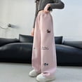thumbnail image 6 of NIEWTR Girls Casual Straight Leg Pants Wide Loose Fit Lounge Sweatpants Elastic Waist Drawstring Joggers with Pockets Spring（A01-Pink,6-7 Years), 6 of 7