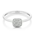 thumbnail image 2 of Gem Stone King 10K Solid White Gold White Diamond Square Engagement Ring for Women (Size 7), 2 of 3