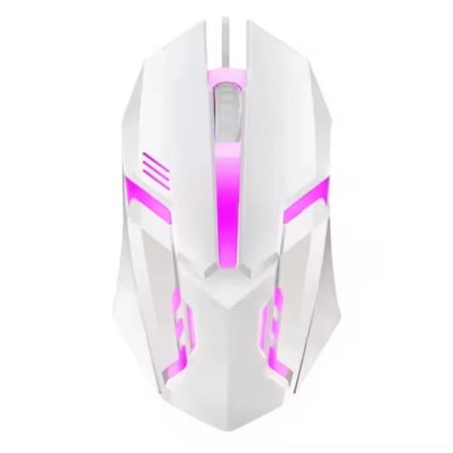 USB Wired Mouse RGB Colorful Gaming Mouse 1600 DPI Optical Wired Mouse Mice Ergonomic Mouse for PC Computer Desktop Macbook Pro - White