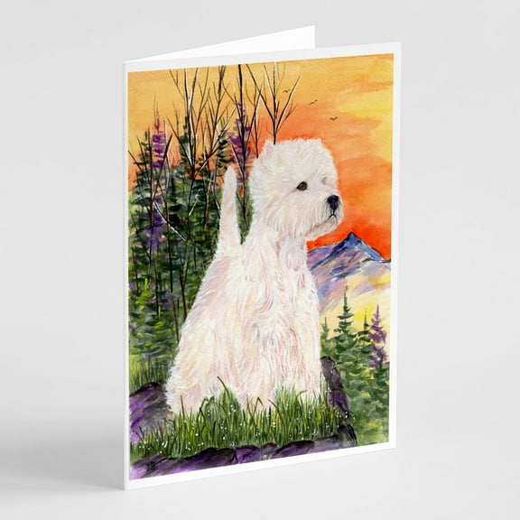 Caroline's Treasures Westie Greeting Cards with Envelopes, 5" x 7" (8 Count)