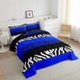 thumbnail image 5 of Erosebridal Blue Cheetah Print Bedding Sets Queen with Comforter, Rustic Animals Duvet Insert, Zebra Room Decor, Reversible 3-Piece, 5 of 7