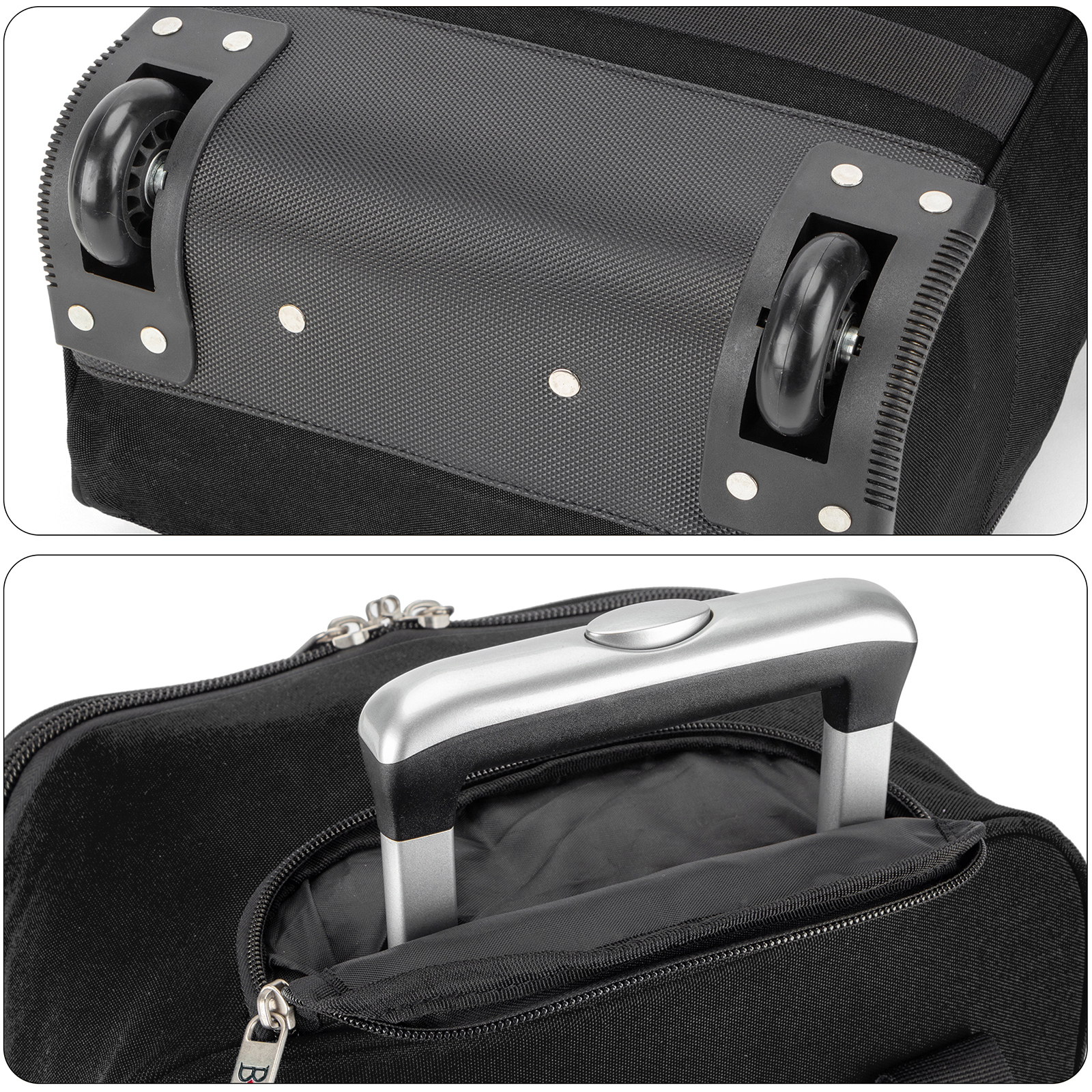 17x13x8 Inches JetBlue Airlines Rolling Personal Item Underseat Travel Bag - Suitable for Major Airlines including Spirit, Jetblue and Frontier- Duffel Bag Design (Black)