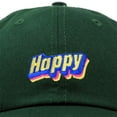 thumbnail image 2 of DALIX Colorful Happy Hat Mens Womens Embroidered Baseball Cap in Dark Green, 2 of 7
