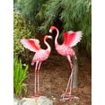 thumbnail image 3 of Zingz & Thingz Flying Flamingo Outdoor Garden Statue - 27.5" - Pink and Red, 3 of 4