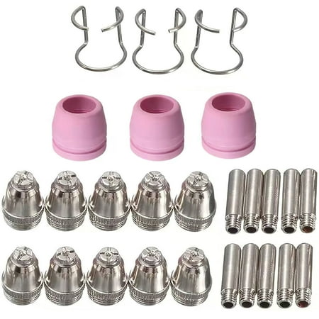 

Plasma Cutter Cutting Torch Tip Nozzles 3*Bracket Kit 10*Conductive with 3*Porcelain Nozzle Consumables Nozzle 10*Electrode for AG-60 SG55 WSD-60 WSD60