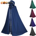 thumbnail image 2 of Capa con capucha gótica Vintage Medieval para hombres y mujeres, capa de Halloween, capa de vampiro, diablo, mago, bata vikinga, vestido de fiesta, disfraz de Cosplay, 2 of 3