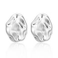 thumbnail image 2 of Lancharmed Silver Plated Studs Earrings for Womens,Oval Earring Womens Gifts Under 25 Dollars, 2 of 7