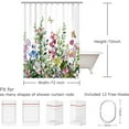 thumbnail image 3 of Floral Shower Curtain Flower Shower Curtain for Bathroom Colorful Plant Botanical Wildflower Flowered Shower Curtains with 12 Hooks Decorative Fabric Leaf Greenery, 72" W x 72" H, 3 of 5
