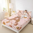 thumbnail image 3 of Erosebridal Kids Brown Capybara Queen Sheet Sets, Initial A Letter Bed Set, 4 Pieces, 3 of 5